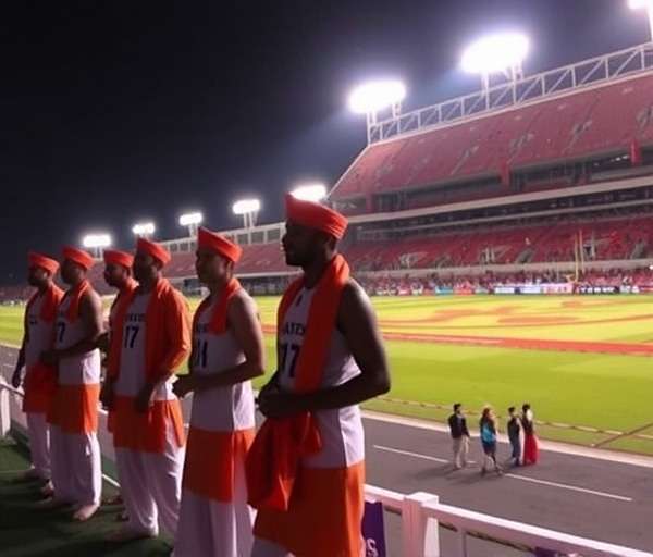 Fiesta Football Titans Diwali Celebration Fiesta Football Titans Diwali event showing stadium decorated with diyas and players in traditional Indian attire