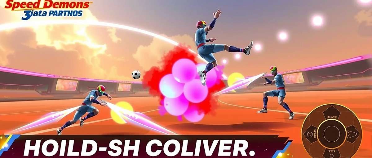 Fiesta Football Titans Holi Gameplay Fiesta Football Titans gameplay showing Holi-themed match with colored powder effects when players tackle or score goals